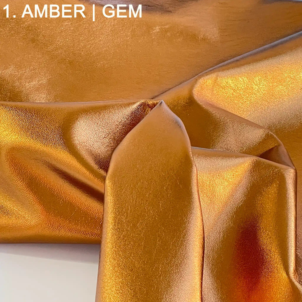 gem foiled lambskins metallic leather 