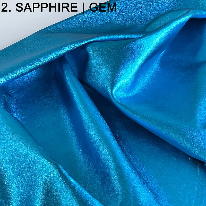 Sapphire tone metallic lambskins