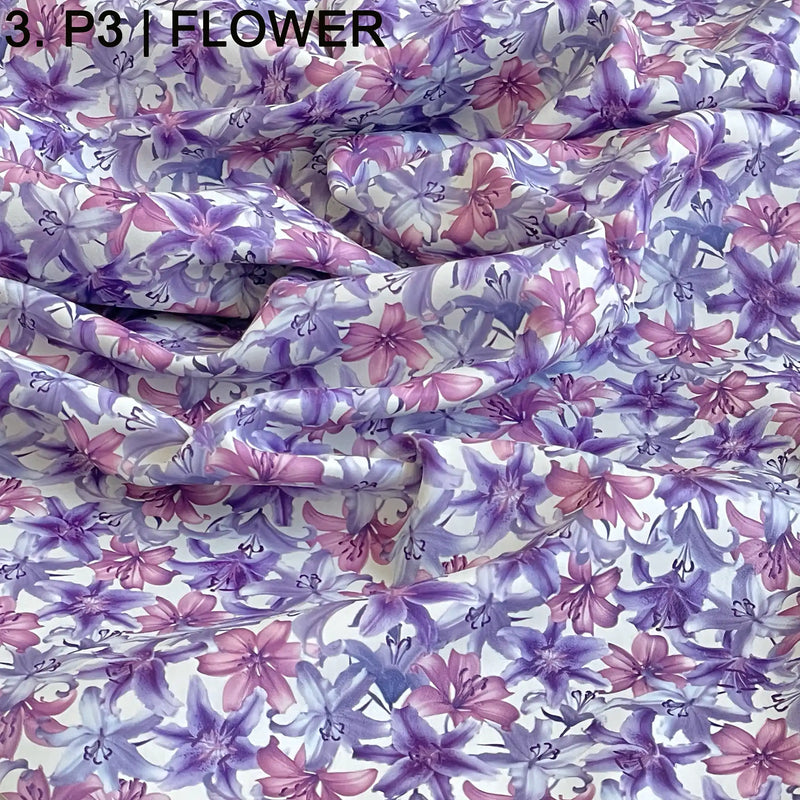 flower printed lambskins purple flower