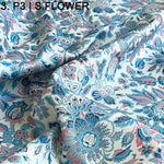 p3 color tone blue flower printed lambskins leather 