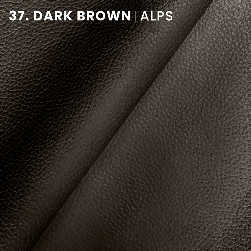 dark brown color tone pigmented alps shrunk pebble embossed cow leather hide