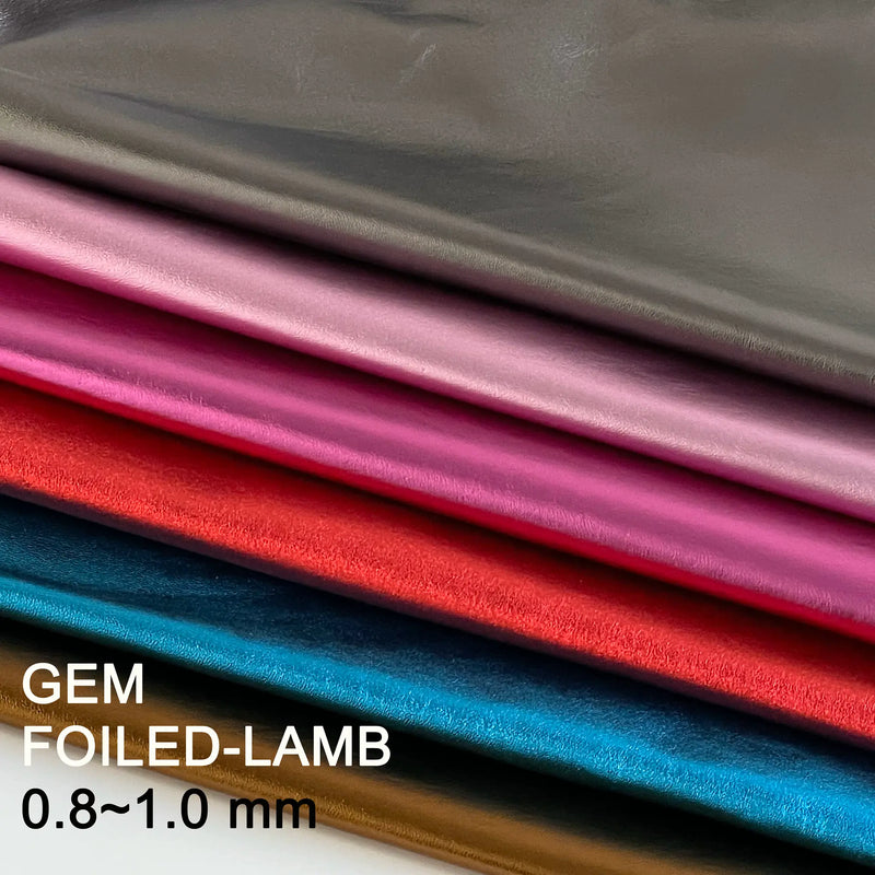 gem foiled lambskins metallic leather 