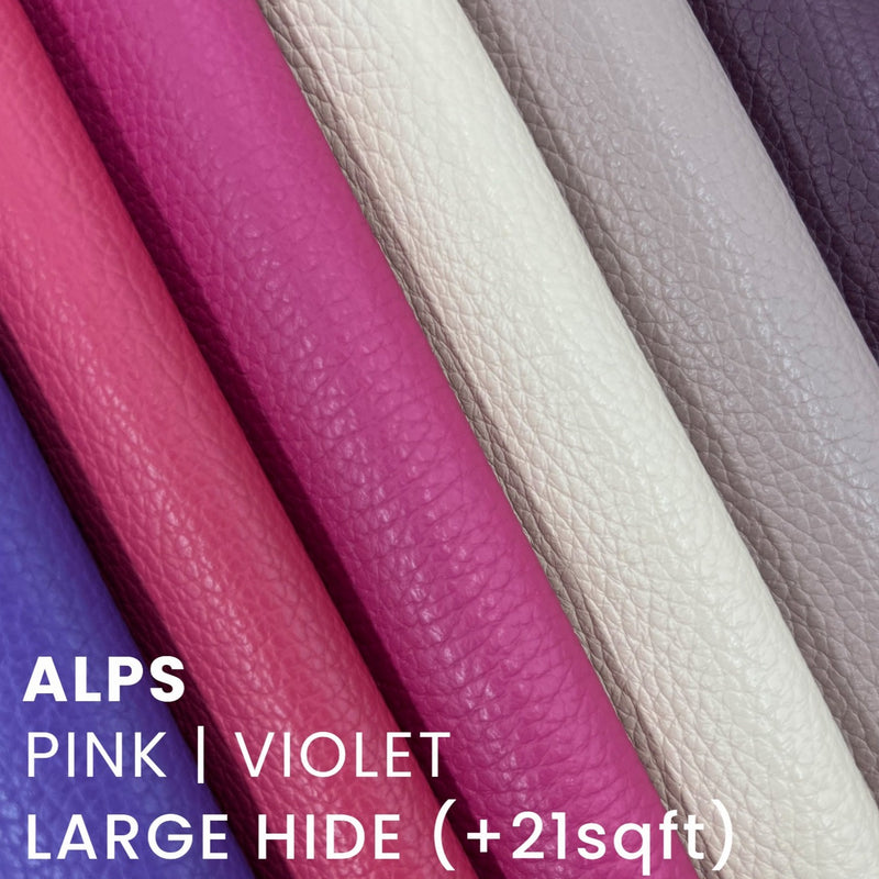 Alps pink violet color tone leather large hide 21+ square feet