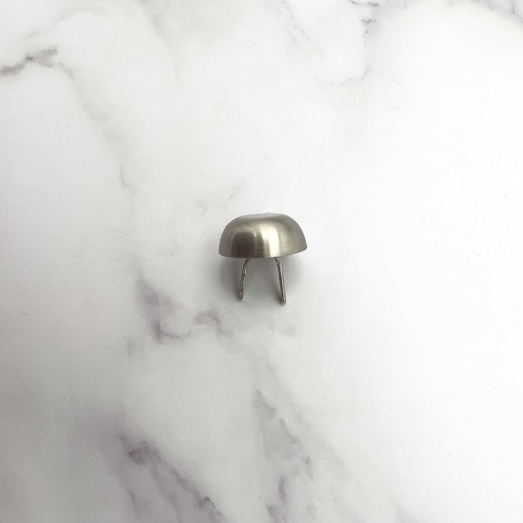 15mm  Stud Foot with Prongs brushed nickel front